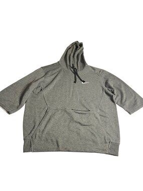 Nike Limited Edition L Gray Hoodie With 3/4 Raglan Sleeves & Front Zip Pocket
